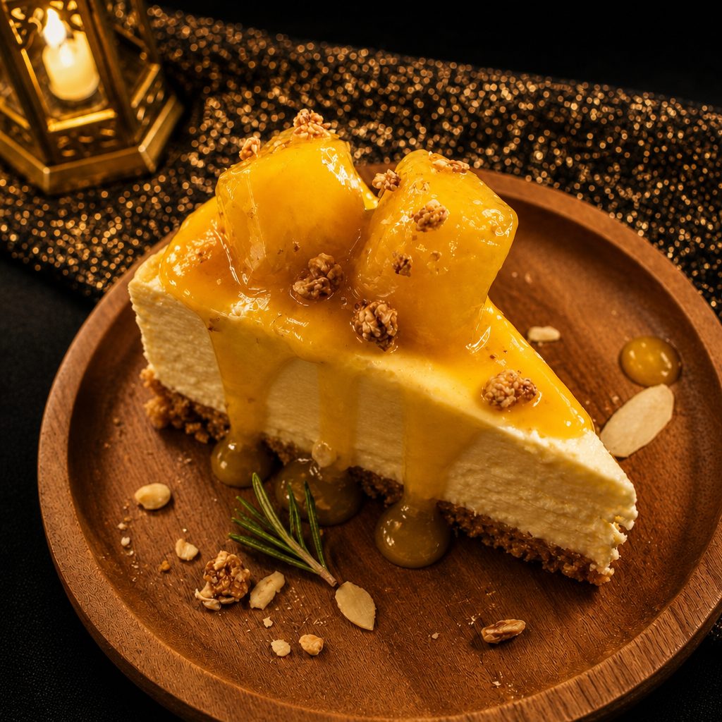 Homemade cheesecake.